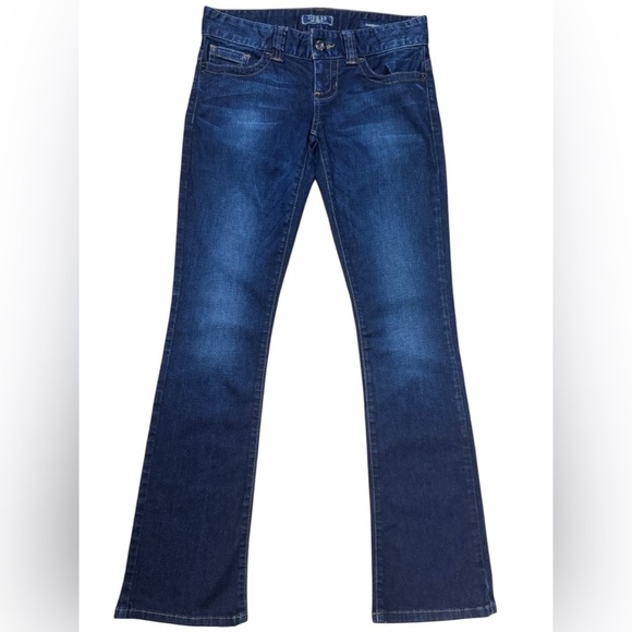 Women’s Y2k ORIGINAL Guess Jeans Dark Wash Daredevil Boot Size 26 EUC No holes - Picture 2 of 16